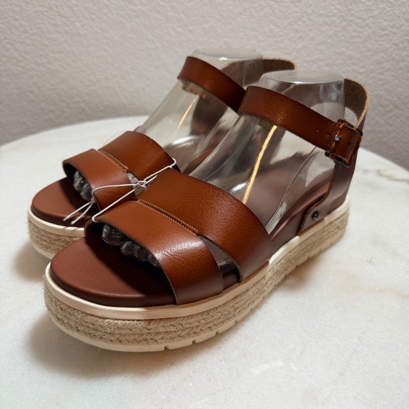 MIA Shoes - MIA Lydia Cognac Brown Espadrille Platform Sandals Womens 9.5 MH2326BFSF